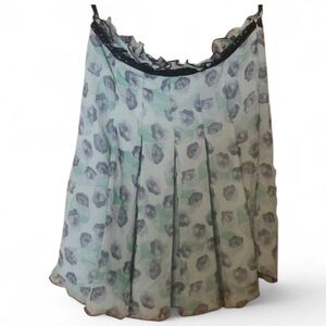 ANNA SUI Rare Vintage Silk Y2K 90s Abstract Animal Print Flowy Skirt - Size 4